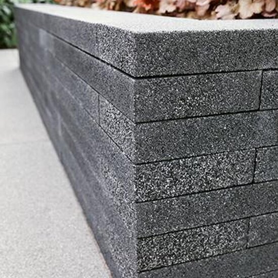 Muurelementen & stapelblokken - Rockstone Walling line Dark 75 x 20 x 6 cm Afdeksteen - Stone & Style