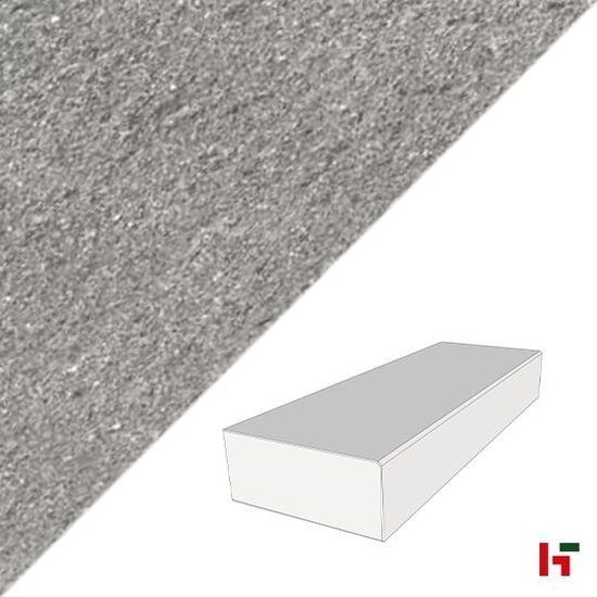 Trappen & trapstenen - Dark Cloud, Natuursteen Trapblok - Graniet 100 x 35 x 15 cm Gevlamd & Geborsteld - Stoneline