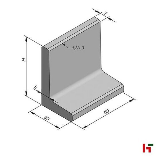 L-elementen - L-element Grijs 50 cm 40 cm - Private label