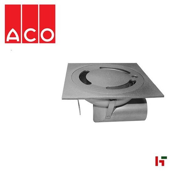 Afvoerputten - EKO, Horizontaal - Klokput met designrooster 20 x 20 cm Inox - ACO