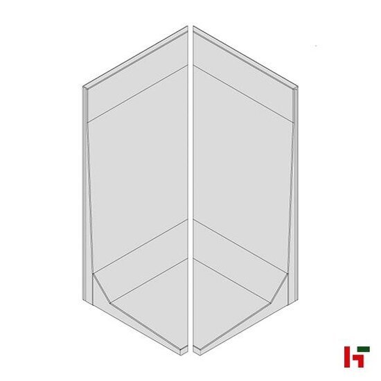 L-elementen - Keerwandhoek 90° voor standaard plaatsing Grijs 200 cm - Links 425 cm - Tweedelig - Private label