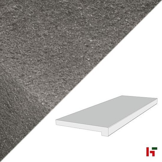 Zwembadboorden & vijverranden - Oriental Black, Natuursteen Zwembadboord - Basalt 100 x 35 x 3 / 5 cm Recht verzoet Gevlamd & Geborsteld - Private label