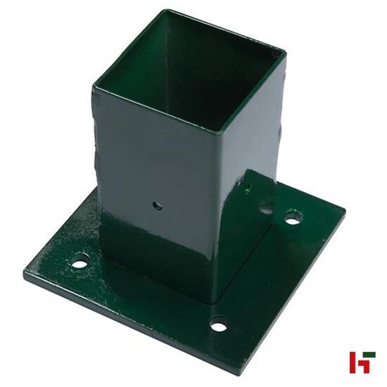 Verankering - Voetplaat voor vierkante paal, gelakt Groen (RAL 6005) - Private label