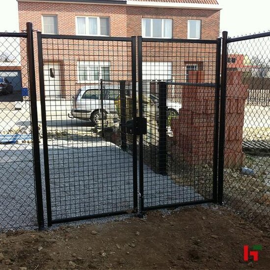 Draadafsluiting - Gelakte poort - Dubbel Zwart (RAL 9005) 100 cm 2 x 100 cm - Private label