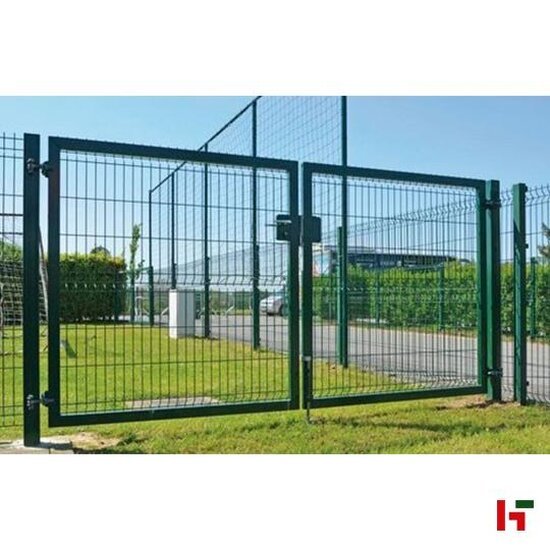 Tuinpoorten - Gelakte poort met staalmatvulling 2D - Dubbel Groen (RAL 6005) 100 cm 2 x 100 cm - Private label