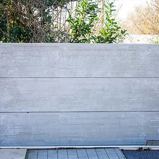 Structuur schutting - Sierbetonplaat met structuur - decoratieve betonplaat voor tuinafsluiting Antraciet Veneto Rechte plaat 199 x 38,5 cm - Private label
