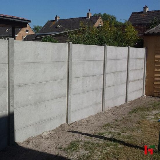 Betonschutting - Betonpaal ronde kop Grijs Hoekpaal 135 / 80 cm - Private label