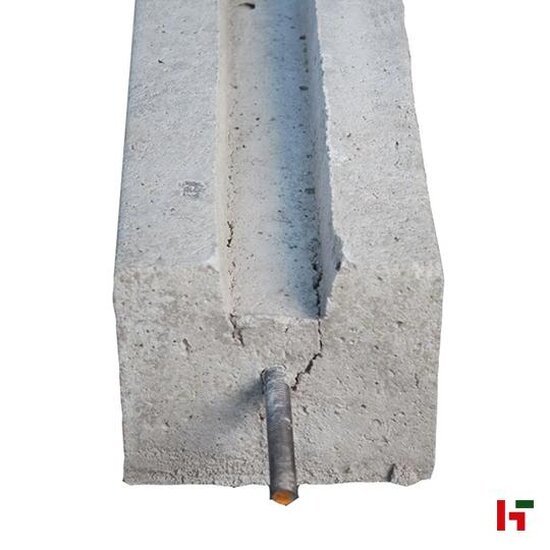 Betonschutting - Betonpaal met pin Grijs Eindpaal 370 / 300 cm - Private label
