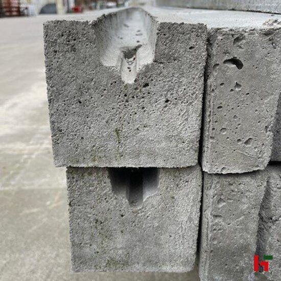 Betonafsluiting - Betonpaal voor structuurplaten voor 1-zichtkant Grijs Eindpaal 175 / 115.5 cm - Private label