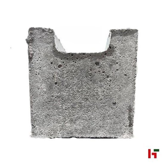 Structuur schutting - Sierbetonpaal voor dubbelzijdige structuurafsluiting Antraciet Eindpaal 210 / 154 cm - Private label