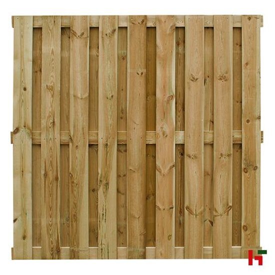 Houten schutting - Grenen Tuinscherm 186 cm 180 cm Model 6 - 18 planken Verticaal Groen Geïmpregneerd - Private label