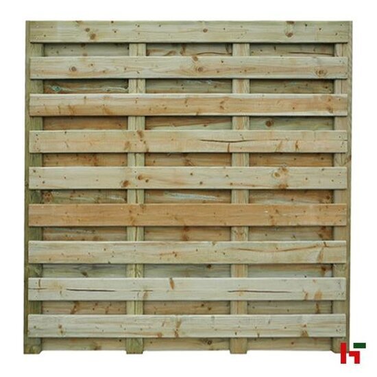 Houten schutting - Grenen Tuinscherm 186 cm 80 cm Model 9 - LUXOR Horizontaal Groen Geïmpregneerd - Private label