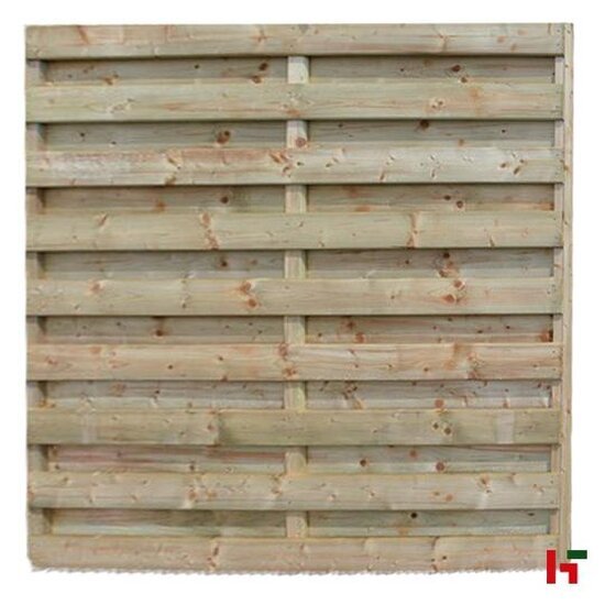 Houten omheining - Grenen Tuinscherm 186 cm 138 cm Horizontaal met T-lat Groen Geïmpregneerd - Private label