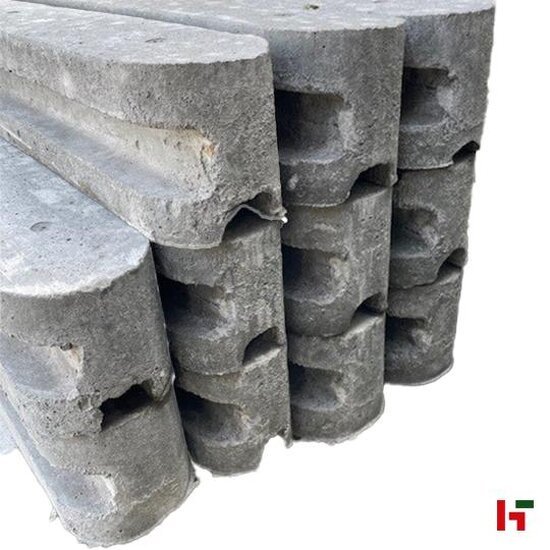 Betonschutting - Betonpaal met ronde kop Grijs Hoekpaal 275 / 205 cm - Private label