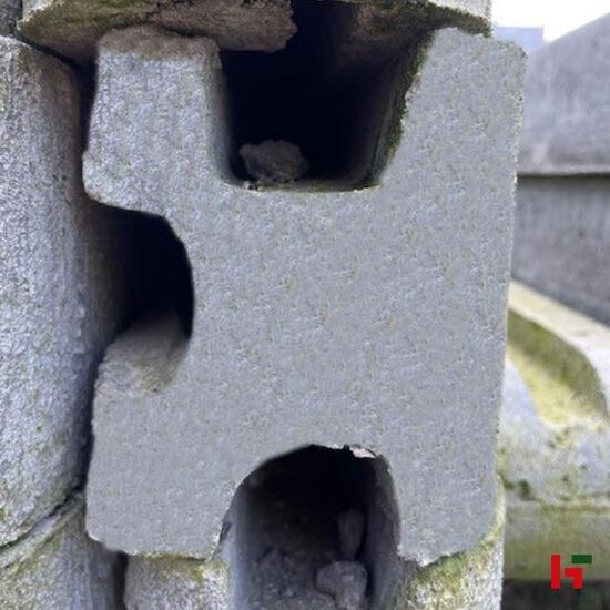 Betonschutting - Betonpaal met ronde kop Grijs T-paal 310 / 240 cm - Private label