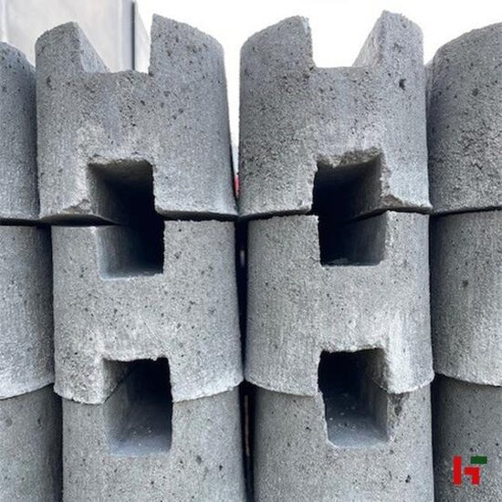 Betonschutting - Betonpaal met ronde kop Grijs Tussenpaal 330 / 260 cm - Private label