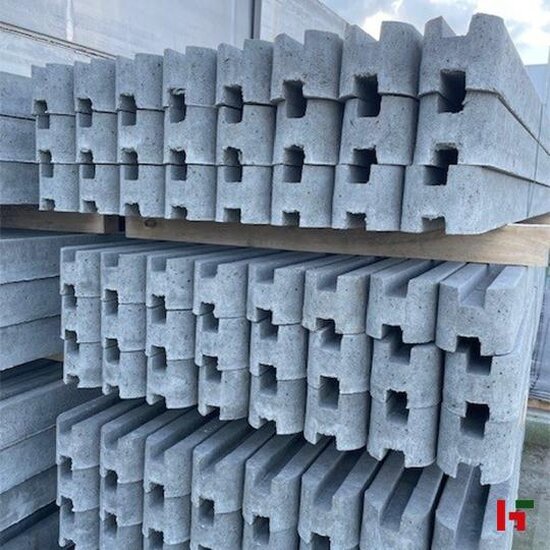 Betonschutting - Betonpaal met ronde kop Grijs Tussenpaal 330 / 260 cm - Private label
