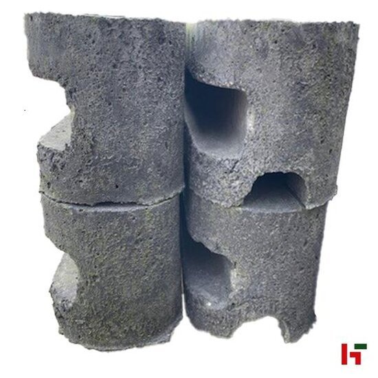 Betonschutting - Betonpaal met ronde kop Antraciet Hoekpaal 275 / 205 cm - Private label