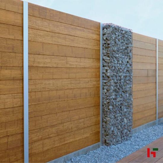 Houten schutting - Aluminium paal voor tuinscherm Aluminium (RAL 7030) Tussenpaal 3000 x 80 x 60 mm - Private label