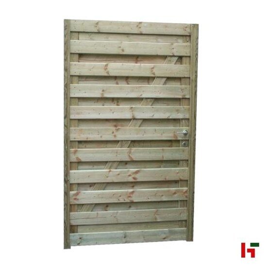 Houten schutting - Houten tuinpoort, groen geïmpregneerd Standaard Enkele poort - Private label