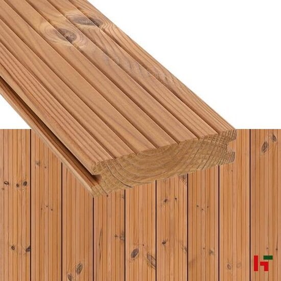 Houten terrasplanken - Terrasplank Thermowood Grenen, Antislip geschaafd 26 x 140 mm Verschillende lengtes - Private label