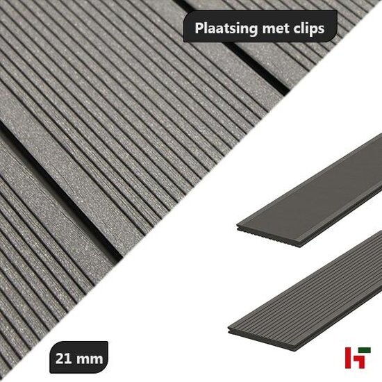 Composiet terrasplanken - Megawood Composiet terrasplanken Leigrijs Classic Jumbo - 21x242mm 480cm - Megawood