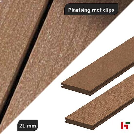 Composiet terrasplanken - Megawood Composiet terrasplanken Notenbruin Premium - 21x145mm 420cm - Megawood