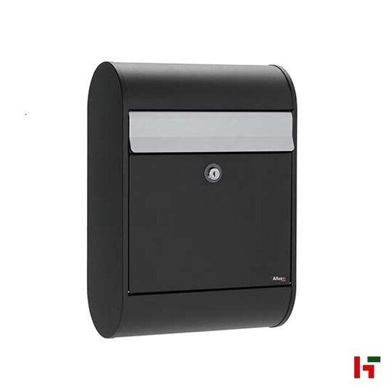 Brievenbussen - Brievenbus, Allux 5001 Black/Grey Flap - Allux