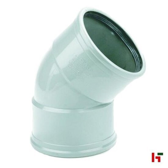 Riolering & sanitair - PVC Bocht met manchet Grijs Mof-Mof Ø 200 mm 45° - Private label