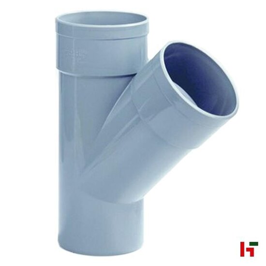 Riolering & sanitair - PVC T-stuk met lijmmof Grijs Mof-Mof-Spie Ø 40 mm 45° - Private label