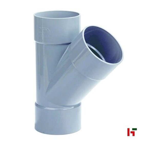 Riolering & sanitair - PVC T-stuk met lijmmof Grijs Mof-Mof-Mof Ø 40 mm 45° - Private label