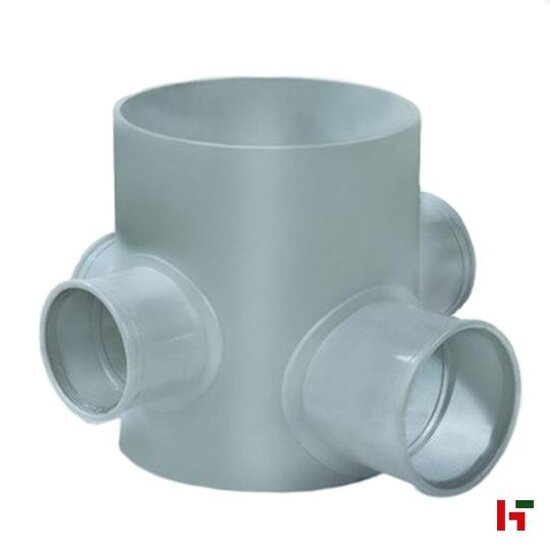 Riolering & sanitair - PVC Toezichtsput Grijs 350 mm 2x110mm + 1x125mm + 1x160mm Ø250mm - Private label