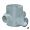 Riolering & sanitair - PVC Toezichtsput Grijs 350 mm 3x125mm + 1x160mm Ø315mm - Private label