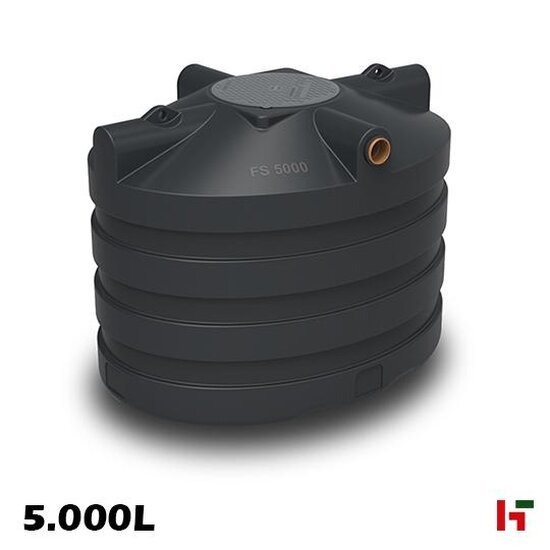 Opslag- & regenwaterputten - Septische/Regenwater put in PE - Ovaal (BUDGET) 5.000 L - 2350 x 1800 x 1740 mm - Private label