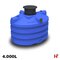 Opslag- & regenwaterputten - Septische/Regenwater put in PE - Ovaal 4.000 L - 2300 x 1800 x 1450 mm - Private label