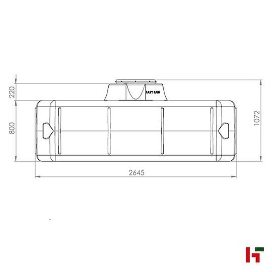 Opslag- & regenwaterputten - Easy Rain, Plat model 6.000 L - 2650 x 3780 x 1050 mm - Private label