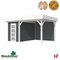 Houten tuinhuizen - Topvision Tuinhuis "Kiekendief" 200x300cm Tuinhuis + Lounge 3 m Wit - Antraciet - Woodvision