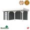 Houten tuinhuizen - Topvision Tuinhuis "Kiekendief" 200x300cm Tuinhuis + Lounge 4 m Wit - Antraciet - Woodvision