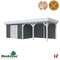 Houten tuinhuizen - Topvision Tuinhuis "Parelhoen" 400x300cm Tuinhuis + Lounge 4 m Lichtgrijs - Antraciet - Woodvision
