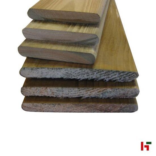 Constructiehout - Grenen planken met afgeronde kanten, Geschaafd 18 x 145 mm 420 cm Groen Geïmpregneerd - Private label