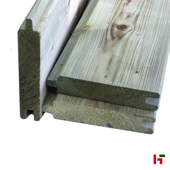 Houten schutting - Grenen tand & groef planken, Geschaafd 22 x 120 mm 300 cm Groen Geïmpregneerd - Private label