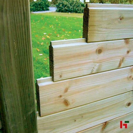 Houten schutting - Grenen tand & groef planken, Geschaafd 22 x 120 mm 390 cm Groen Geïmpregneerd - Private label