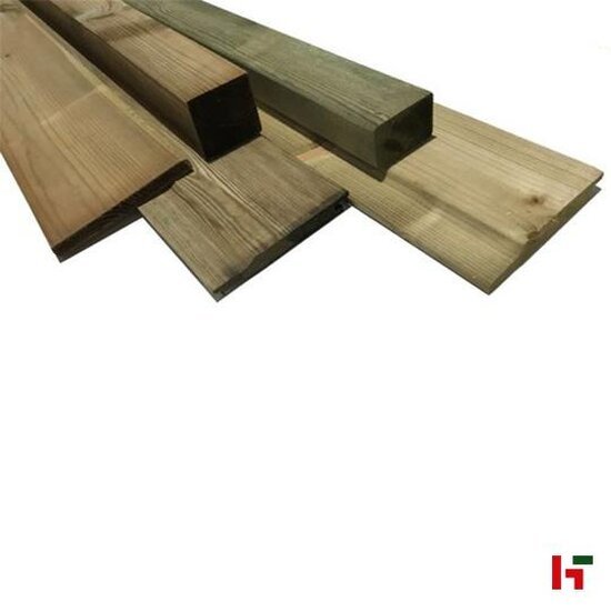 Constructiehout - Grenen constructiehout, Geschaafd 28 x 145 mm 420 cm Groen Geïmpregneerd - Private label