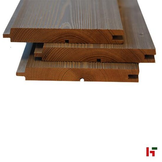 Houten schutting - Thermowood tand & groef planken, Geschaafd 19 x 143 mm Verschillende lengtes Vergrijsd - Private label