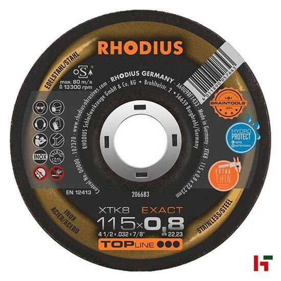 Slijpen - Rhodius Slijpschijf, XTK8 Ø 115 mm - Rhodius