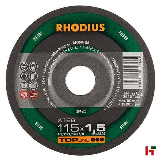 Slijpen - Rhodius Slijpschijf, XT66 Ø 115 mm - Rhodius